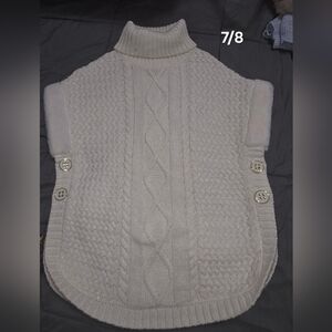 Girls Cream Turtleneck Sweater 7/8